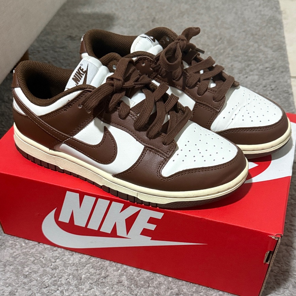 Nike Low Dunk Chocolate Brown and White Sneakers